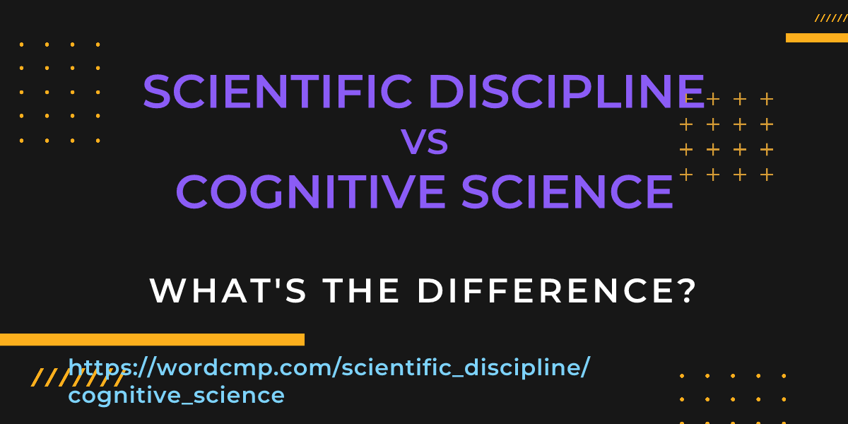 Difference between scientific discipline and cognitive science