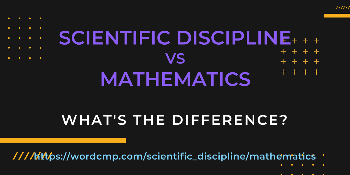 Difference between scientific discipline and mathematics