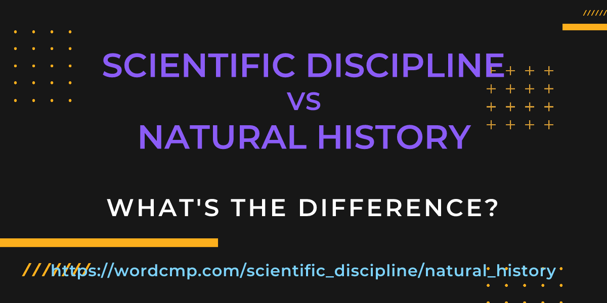 Difference between scientific discipline and natural history