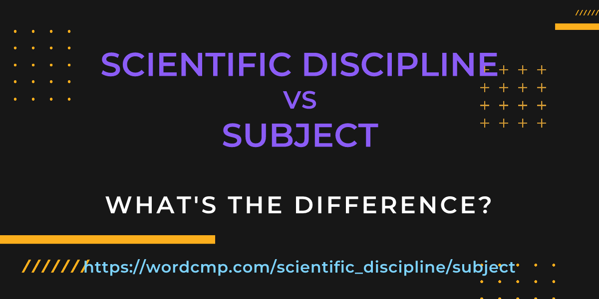 Difference between scientific discipline and subject