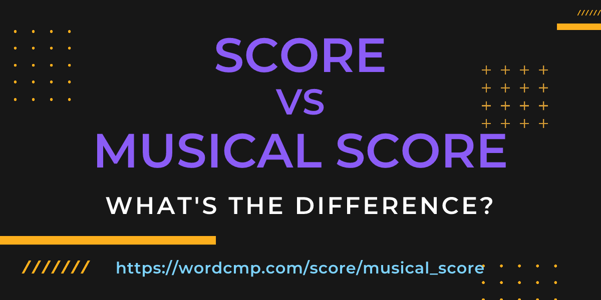 Difference between score and musical score