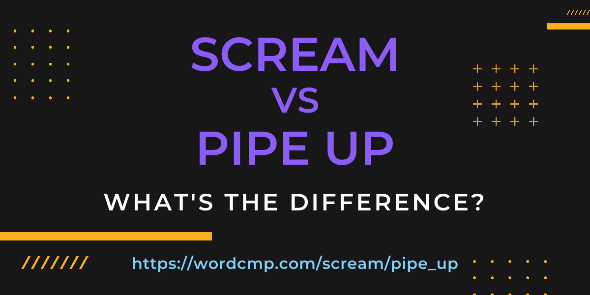 Difference between scream and pipe up