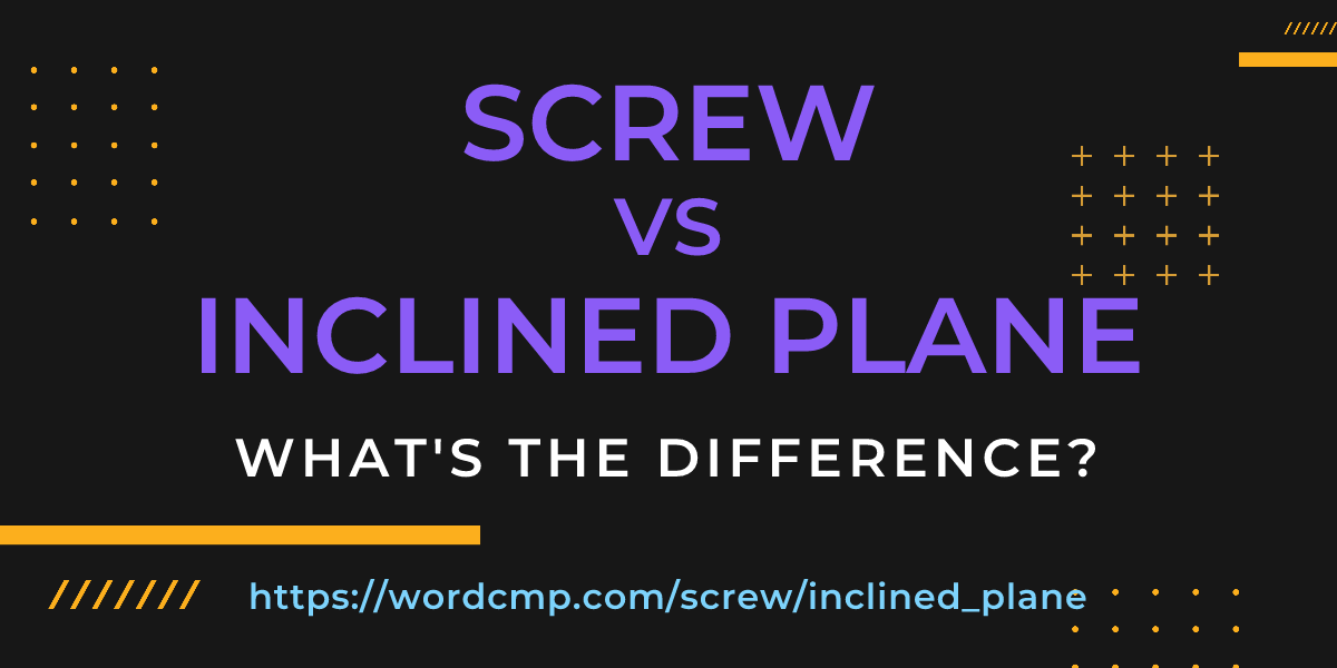 Difference between screw and inclined plane