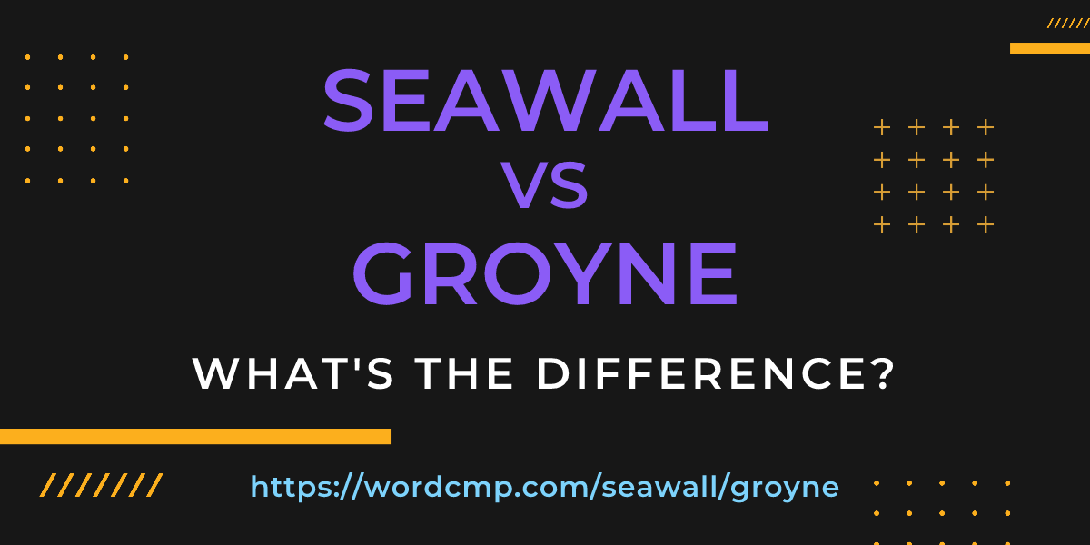 Difference between seawall and groyne