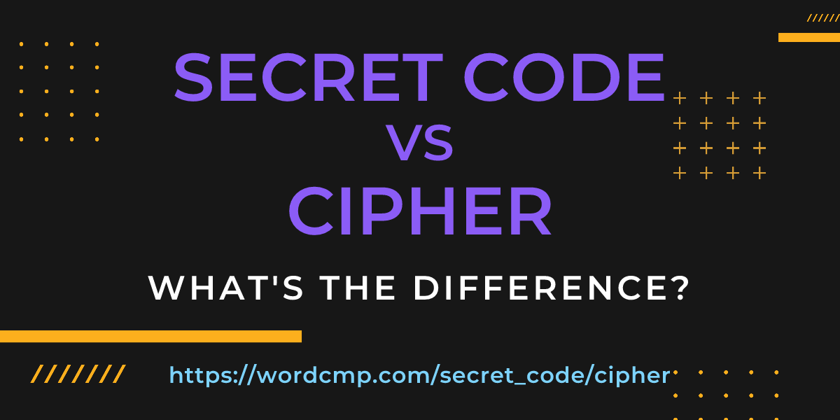 Difference between secret code and cipher
