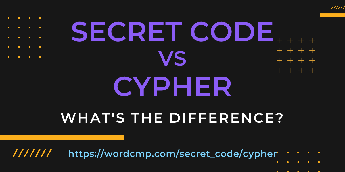 Difference between secret code and cypher