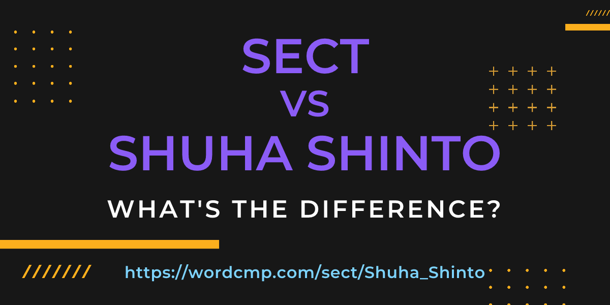 Difference between sect and Shuha Shinto