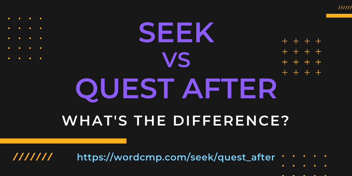 Difference between seek and quest after