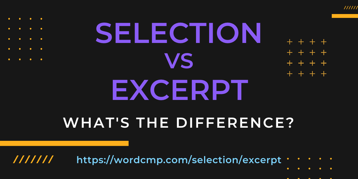 Difference between selection and excerpt