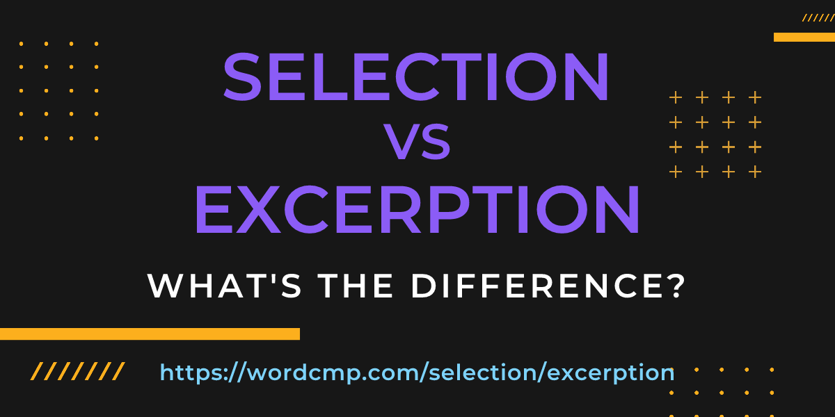 Difference between selection and excerption