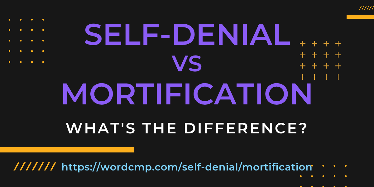 Difference between self-denial and mortification