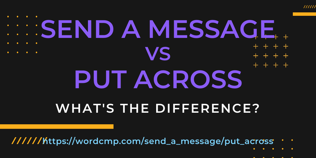 Difference between send a message and put across
