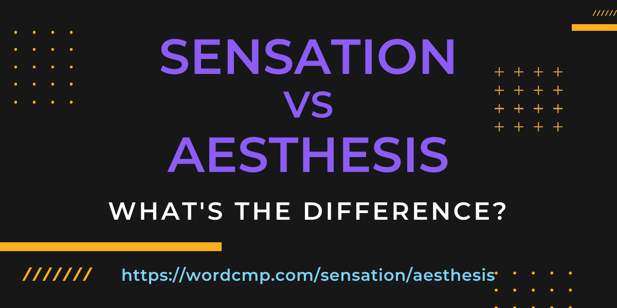 Difference between sensation and aesthesis