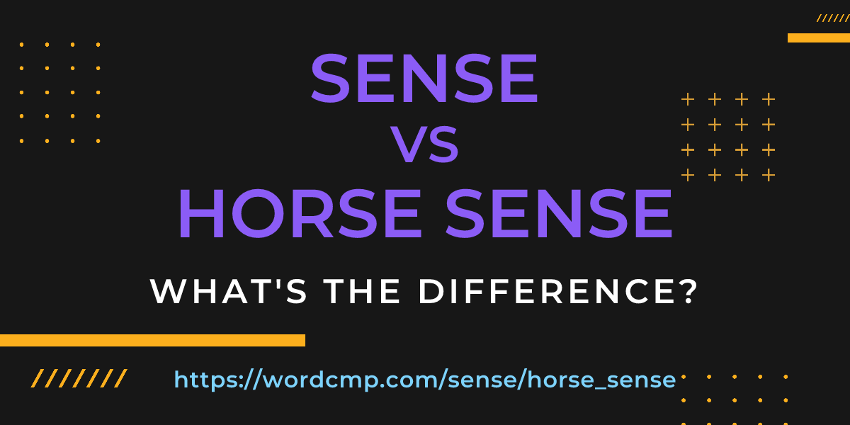 Difference between sense and horse sense