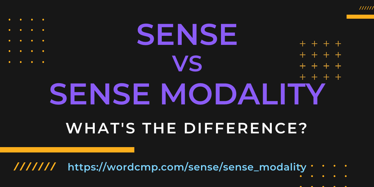 Difference between sense and sense modality