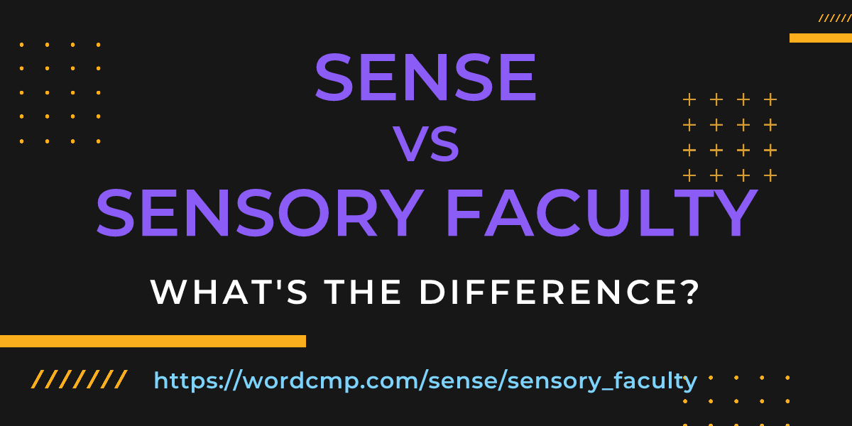Difference between sense and sensory faculty