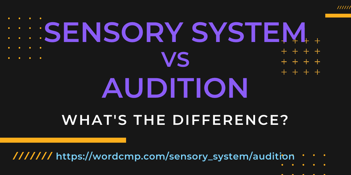 Difference between sensory system and audition