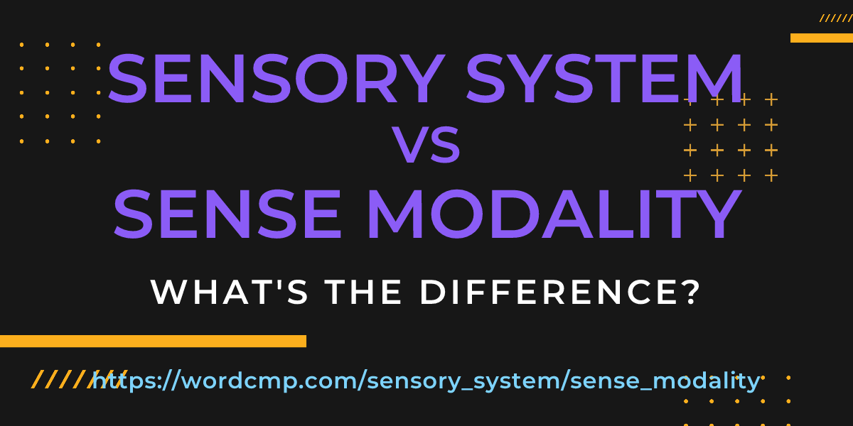 Difference between sensory system and sense modality