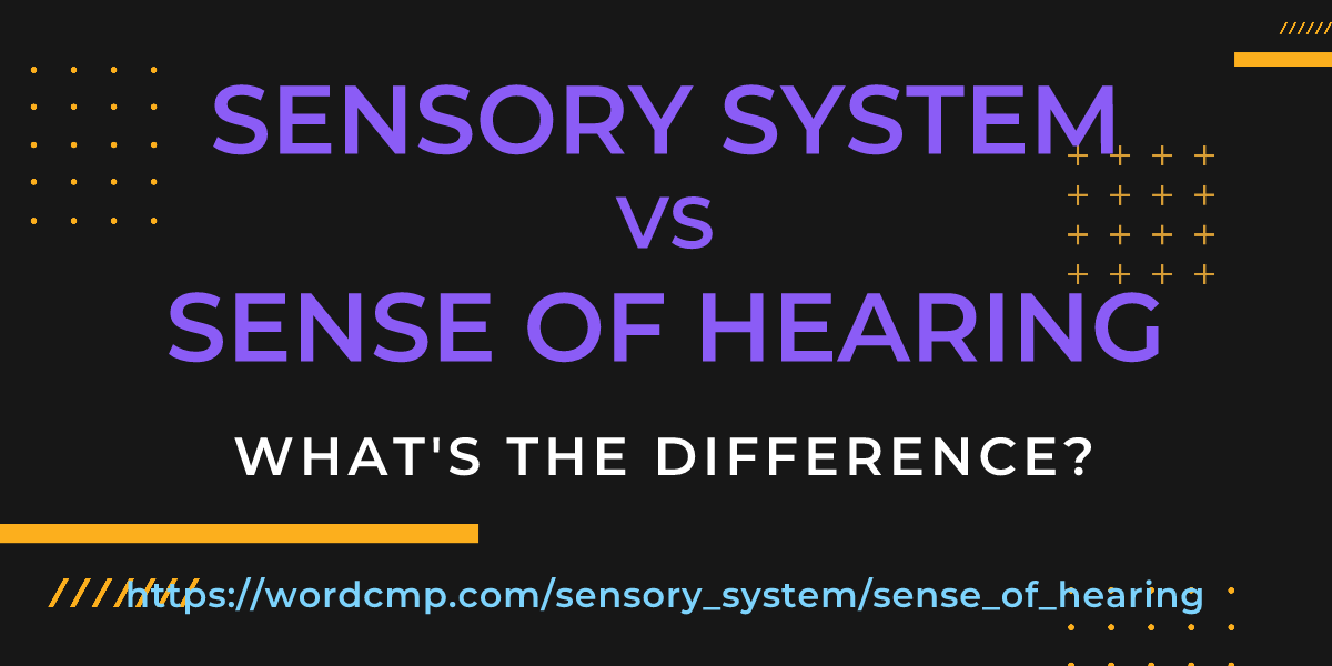 Difference between sensory system and sense of hearing