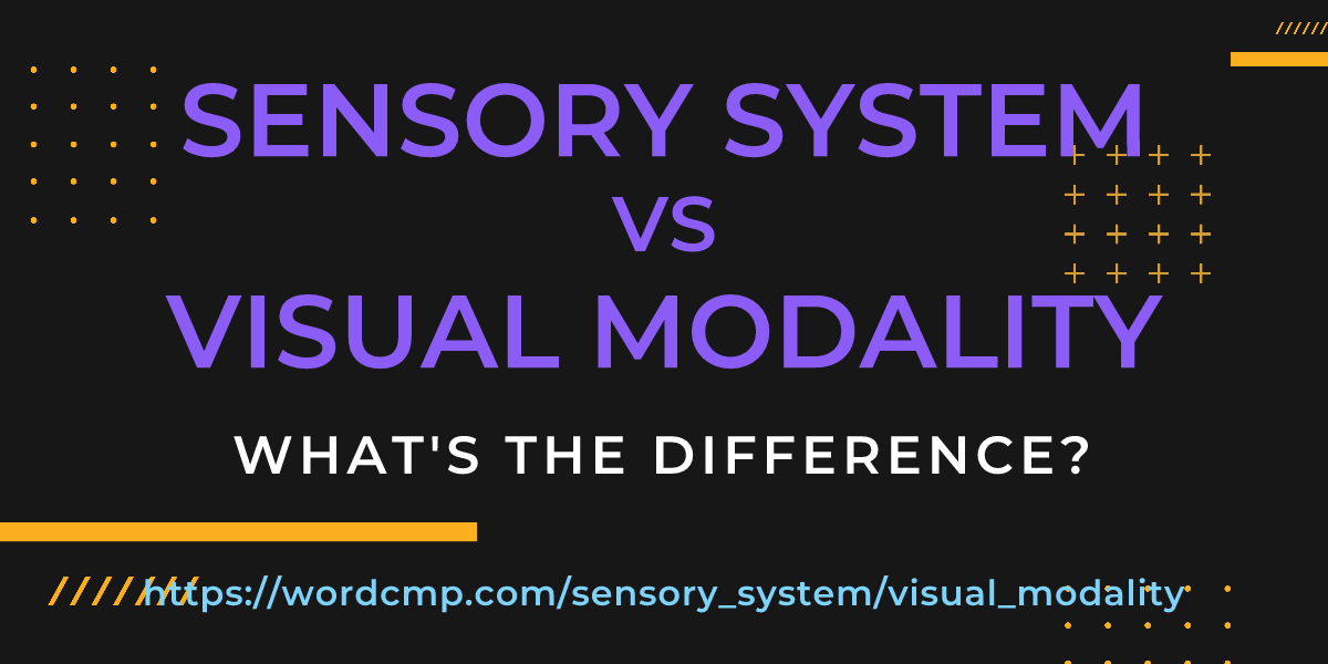 Difference between sensory system and visual modality