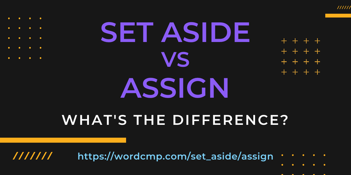 Difference between set aside and assign