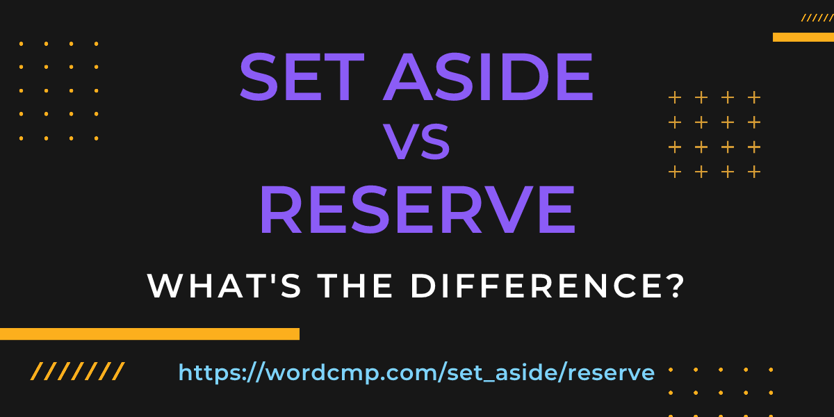Difference between set aside and reserve