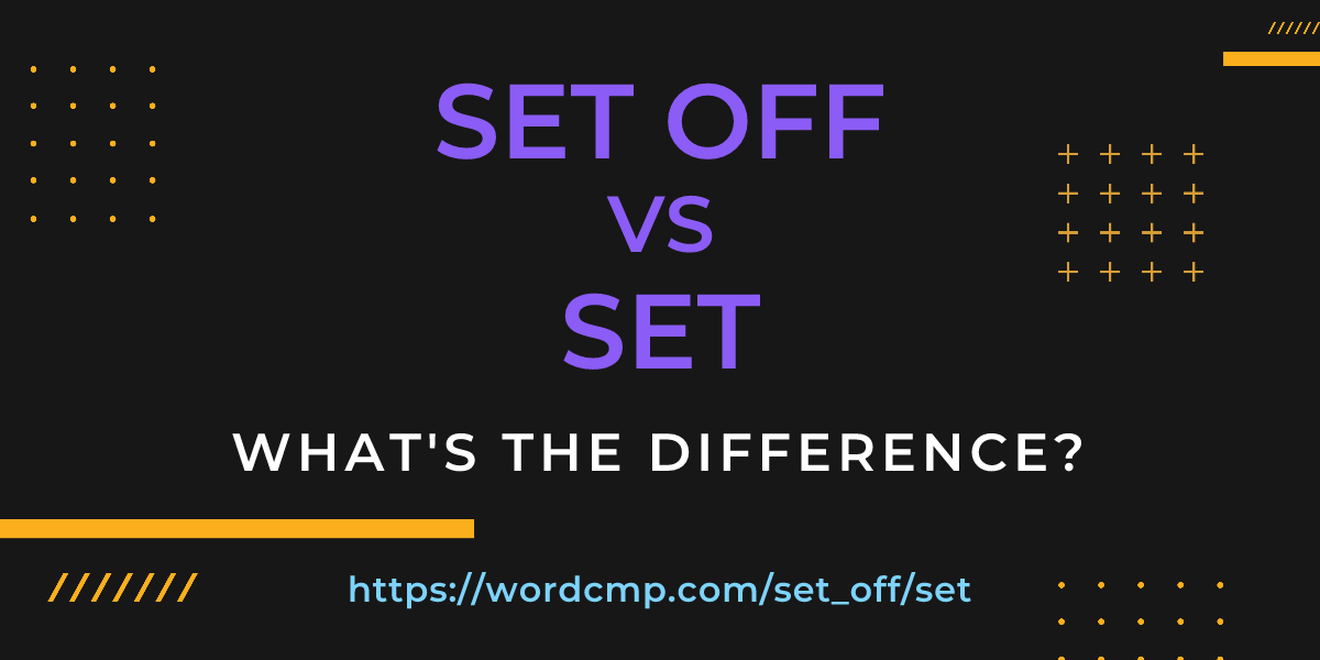 Difference between set off and set