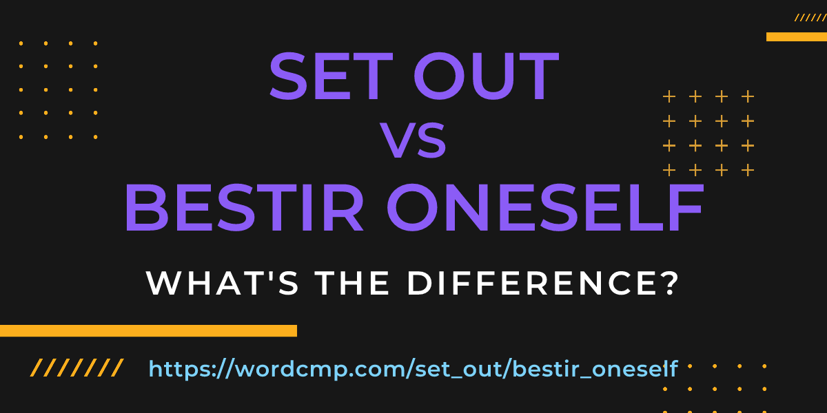 Difference between set out and bestir oneself