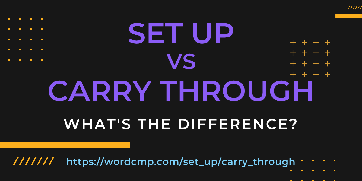 Difference between set up and carry through