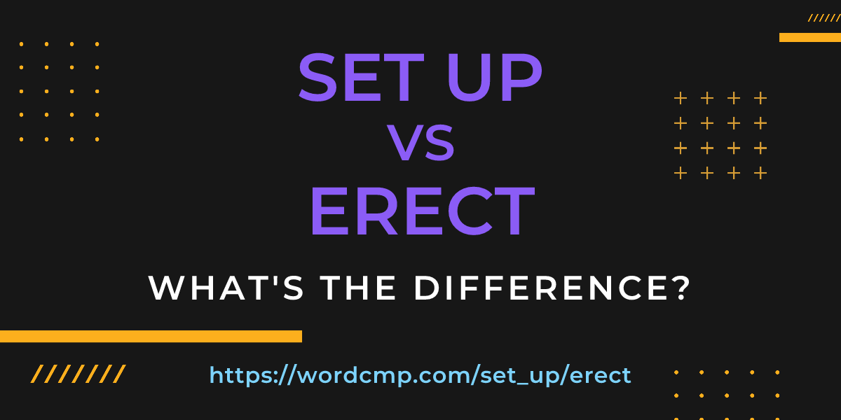 Difference between set up and erect