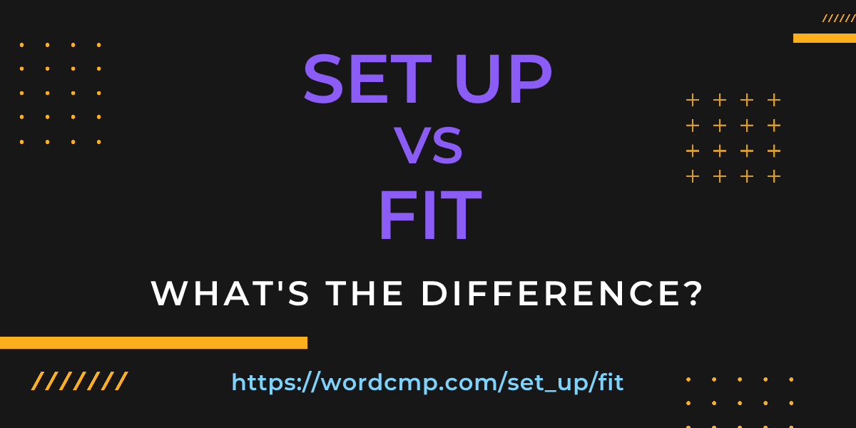 Difference between set up and fit