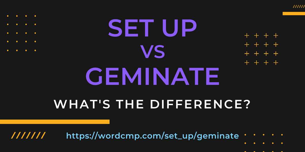 Difference between set up and geminate