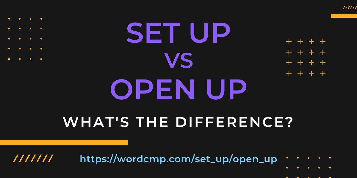 Difference between set up and open up