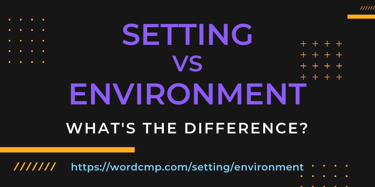 Difference between setting and environment