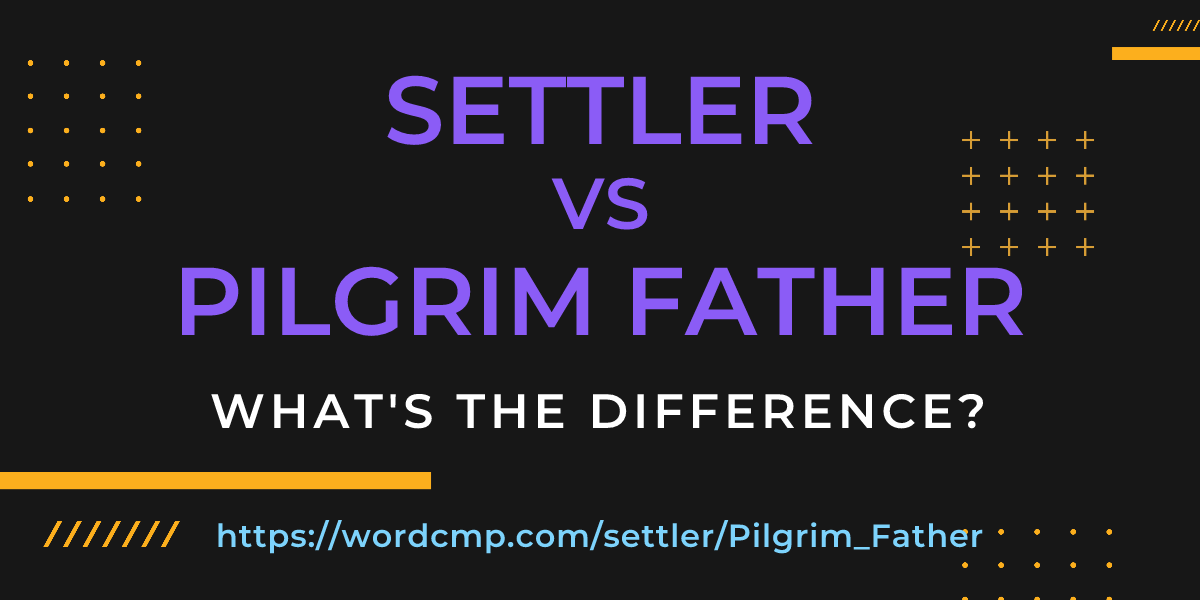 Difference between settler and Pilgrim Father
