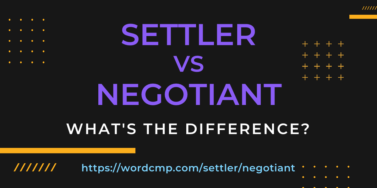 Difference between settler and negotiant