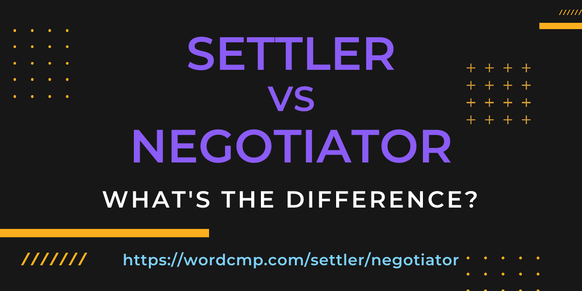 Difference between settler and negotiator