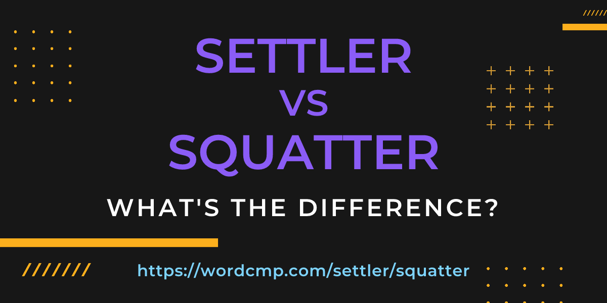 Difference between settler and squatter