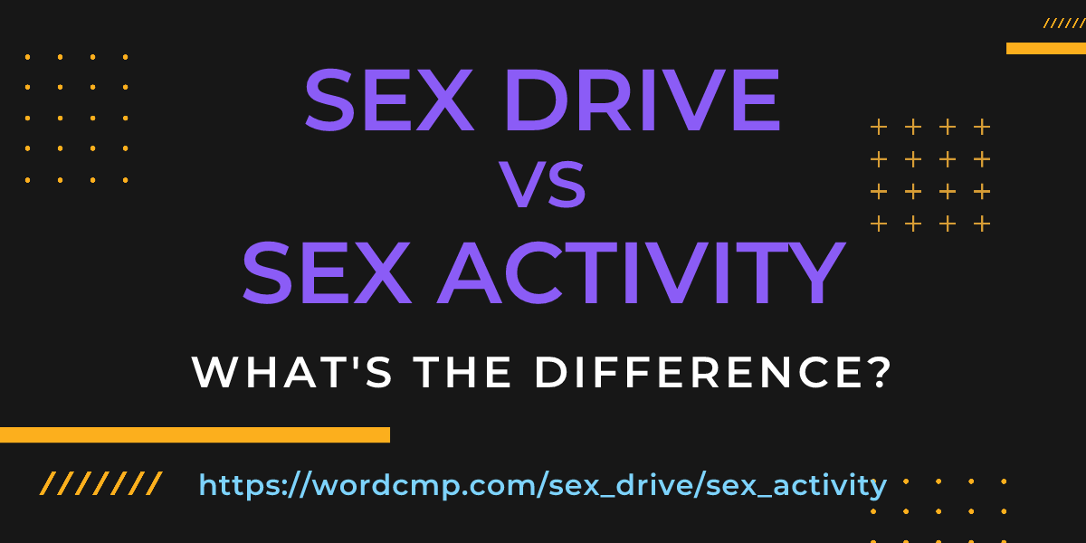 Difference between sex drive and sex activity