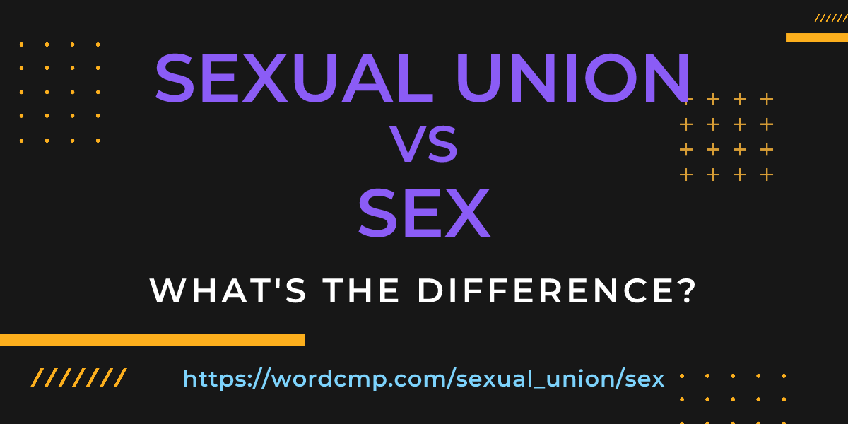 Difference between sexual union and sex
