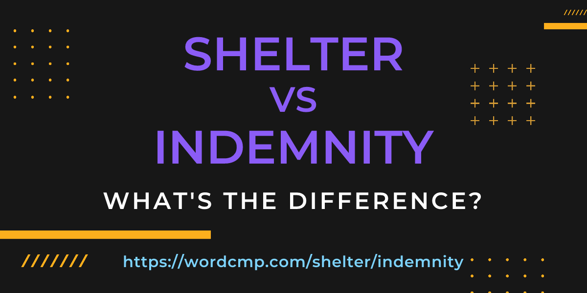 Difference between shelter and indemnity