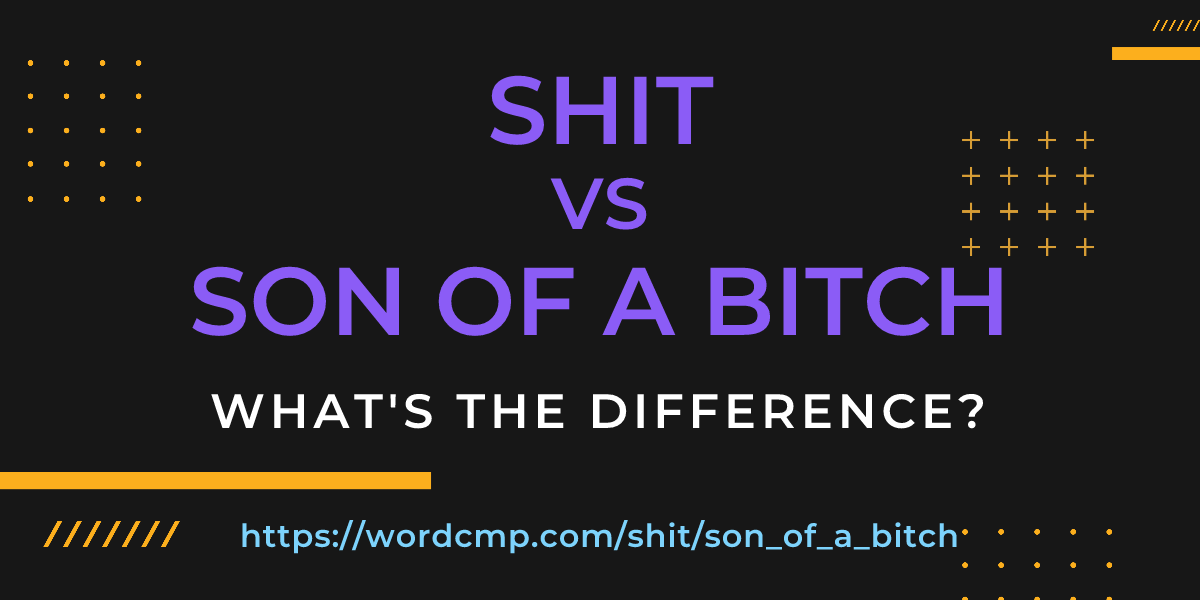 Difference between shit and son of a bitch