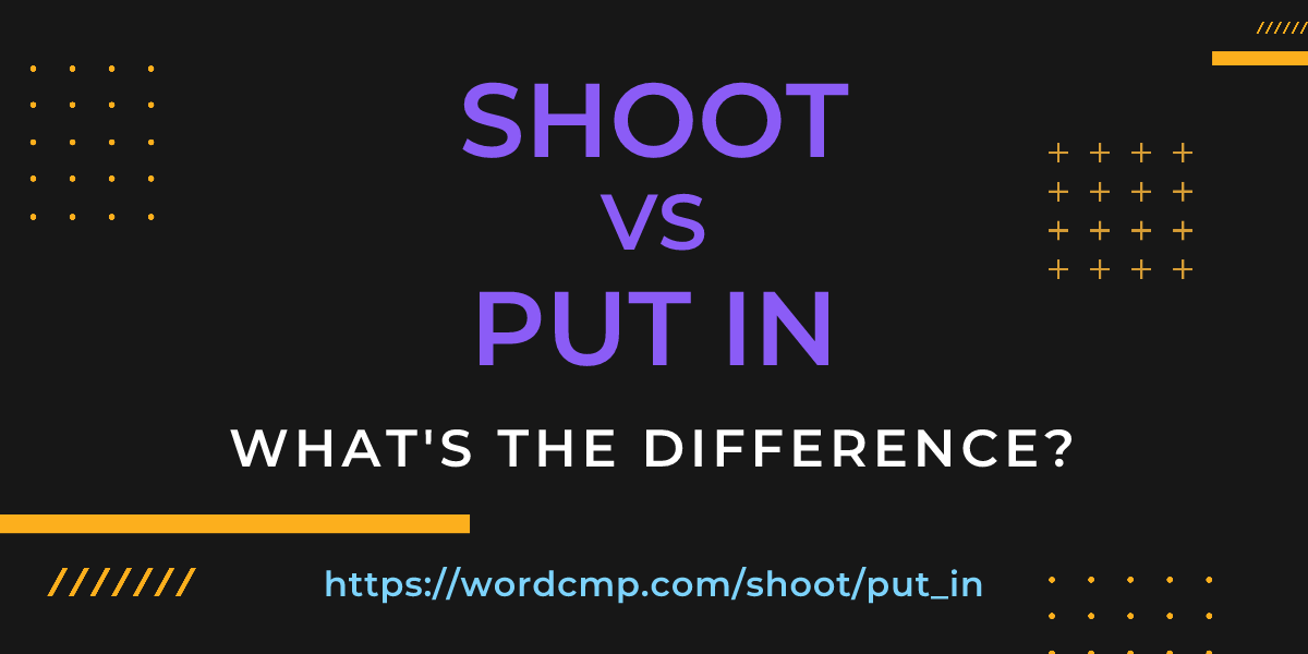 Difference between shoot and put in