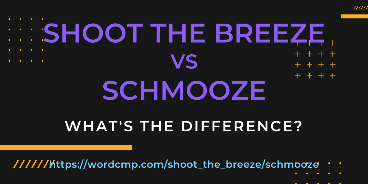 Difference between shoot the breeze and schmooze
