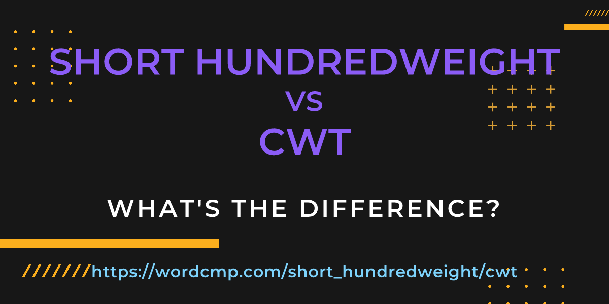 Difference between short hundredweight and cwt