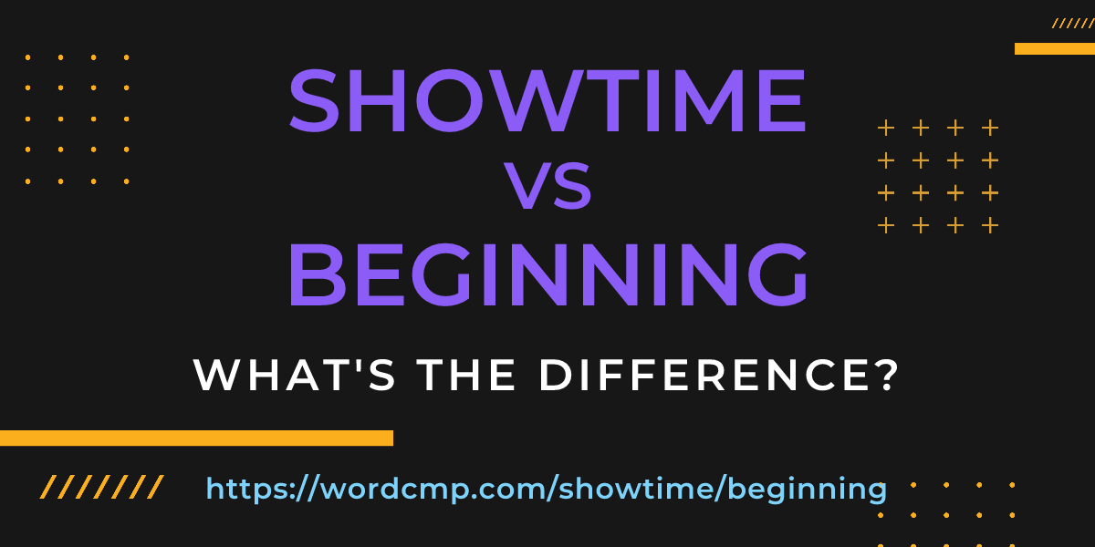 Difference between showtime and beginning