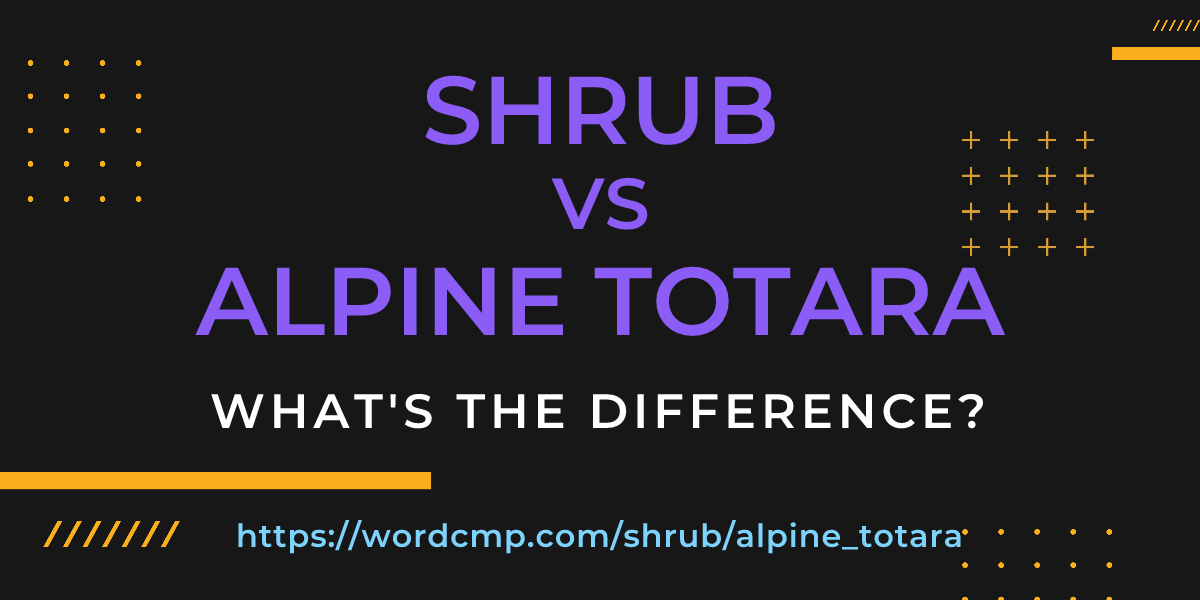 Difference between shrub and alpine totara