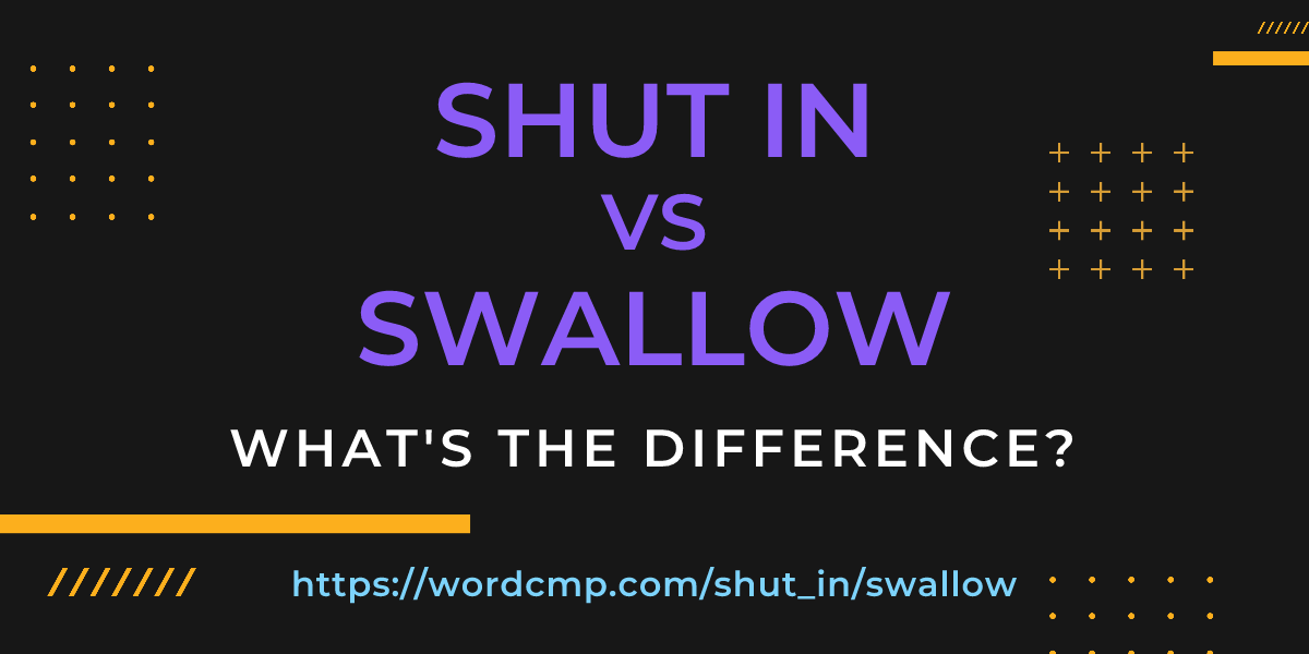 Difference between shut in and swallow