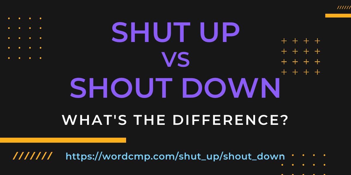 Difference between shut up and shout down