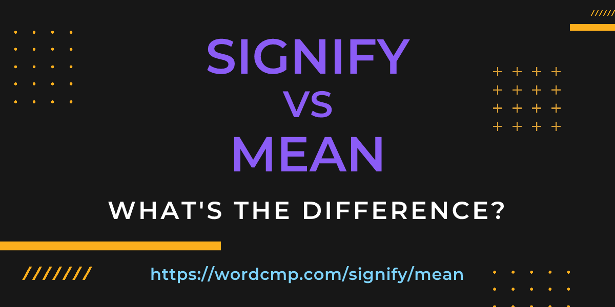 Difference between signify and mean